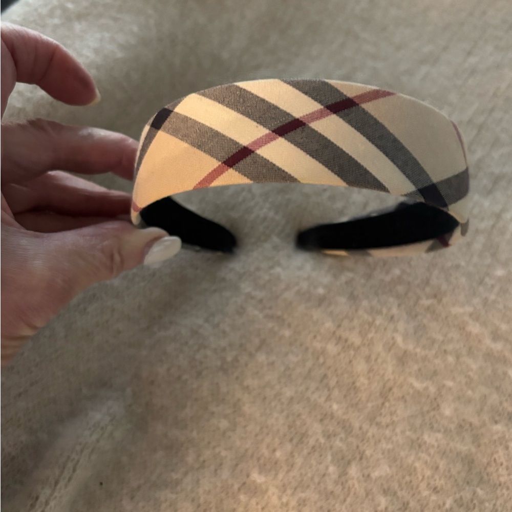 Burberry Cream and Black Plaid Hair Accessory